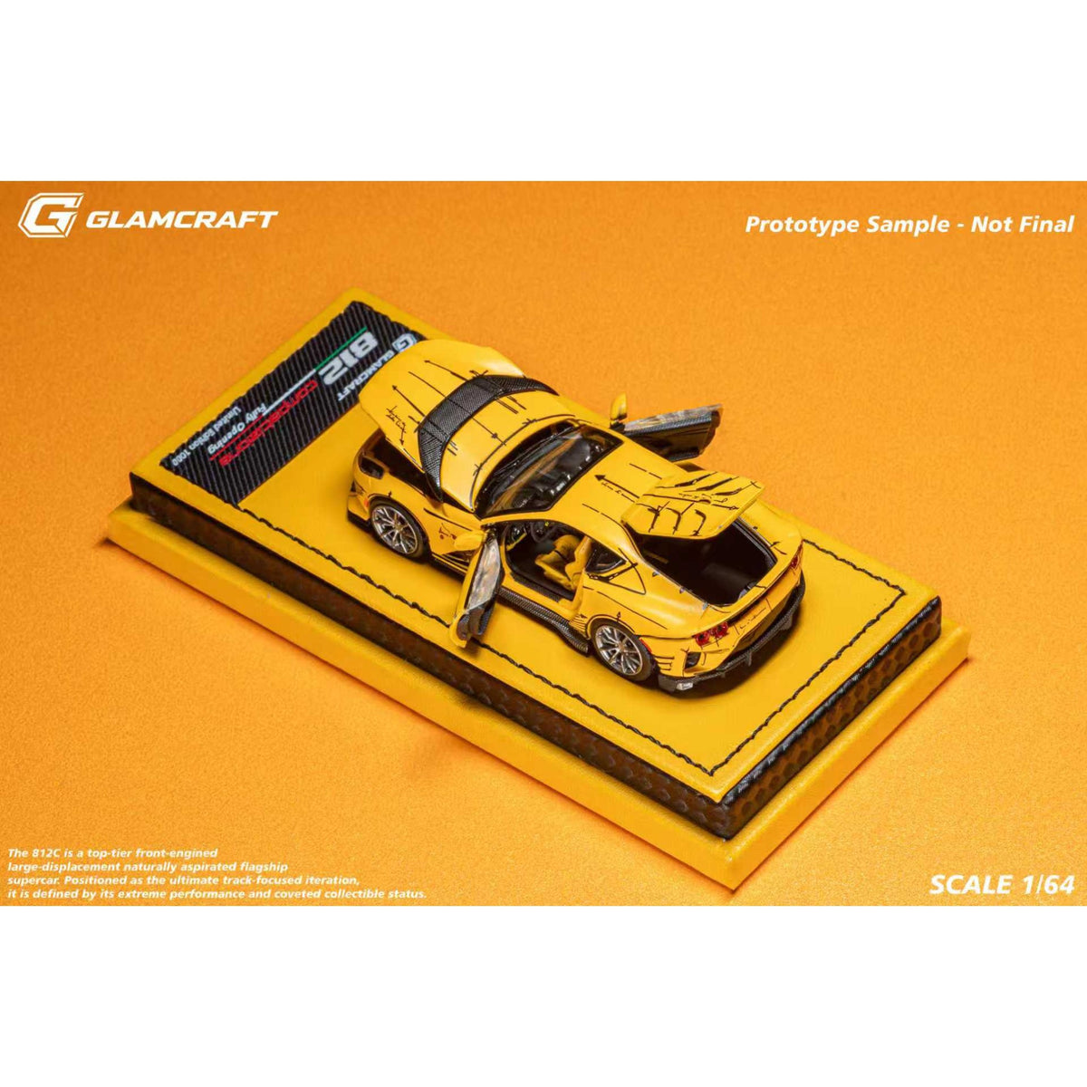 GlamArt - Pre-Order - 812 Competizione, Sketch Yellow - GMC64-812C-SYL