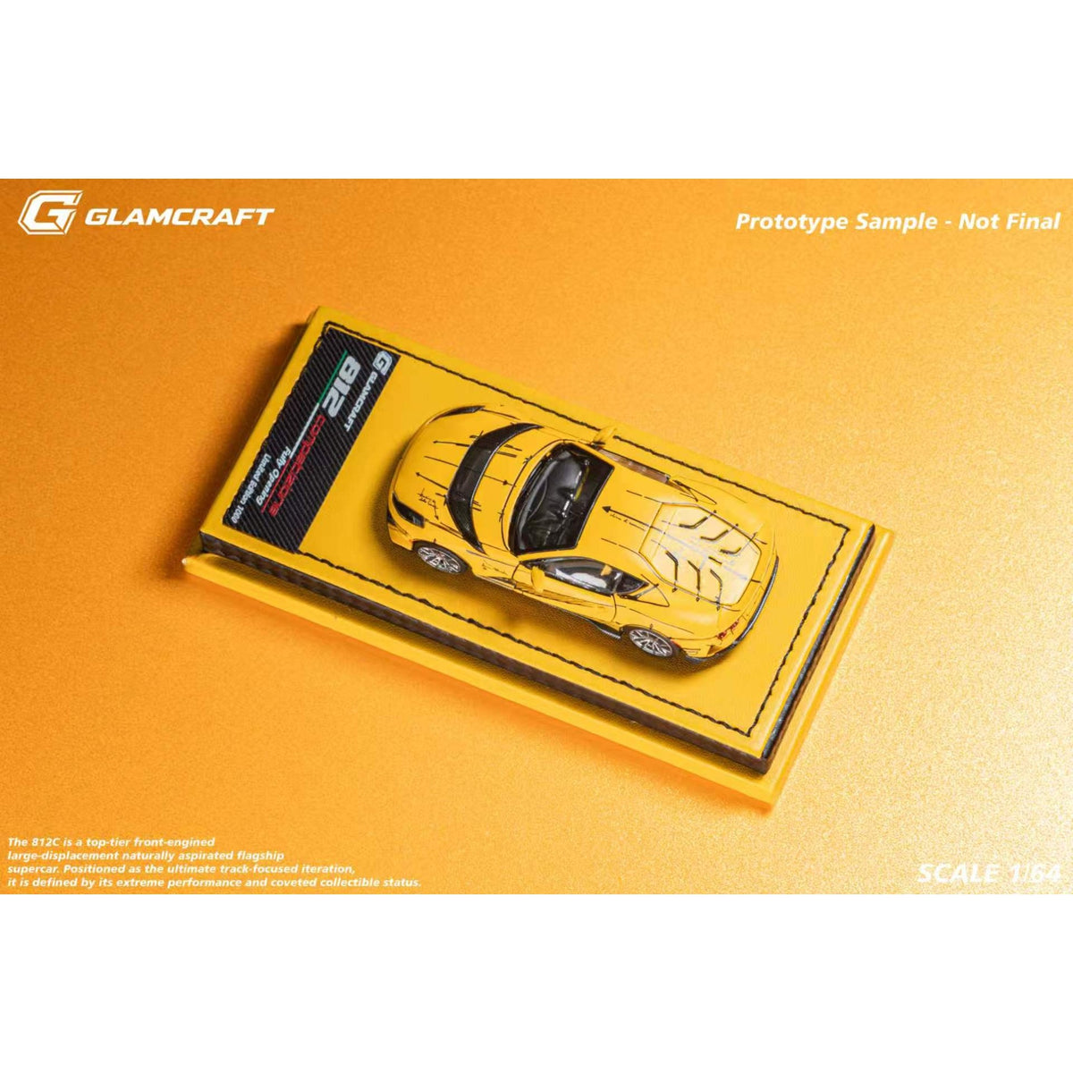 GlamArt - Pre-Order - 812 Competizione, Sketch Yellow - GMC64-812C-SYL