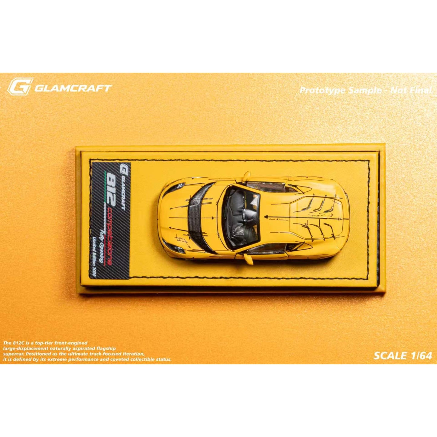 GlamArt - Pre-Order - 812 Competizione, Sketch Yellow - GMC64-812C-SYL