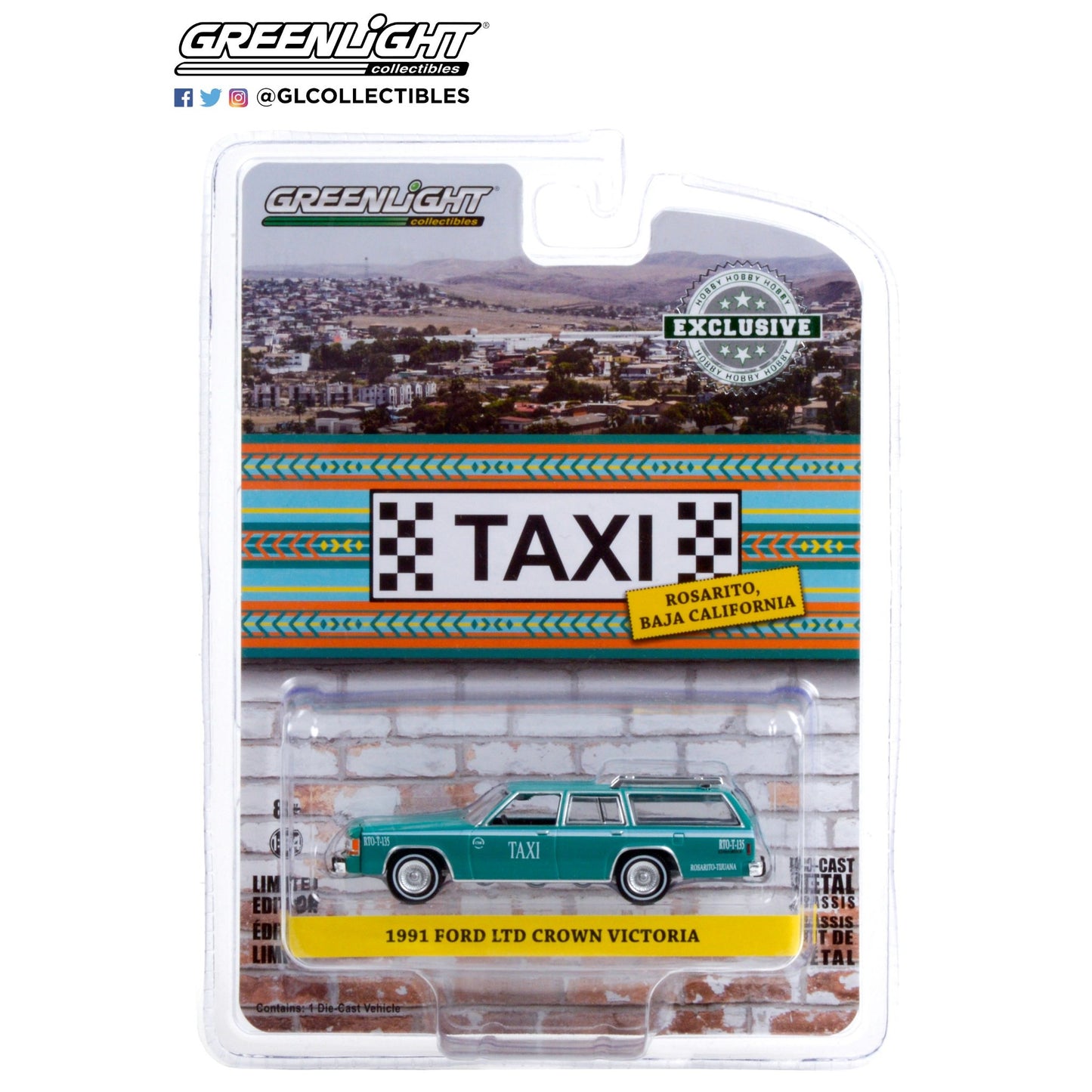 Greenlight - 1991 Ford LTD Crown Victoria Wagon Rosarito, Baja California, Mexico Taxi - 30225
