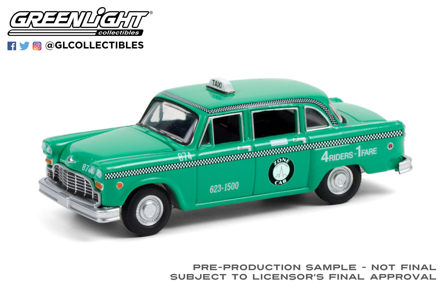 Greenlight - 1969 Checker Motors Marathon A11 Staten Island New York Zone Cab - 30232 - Hobby Exclusive - 1:64