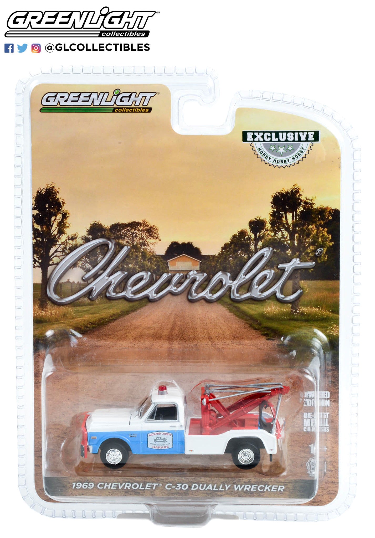 Greenlight - 1969 Chevrolet C-30 Dually Wrecker - Hazzard County - Hobby Exclusive - 30324