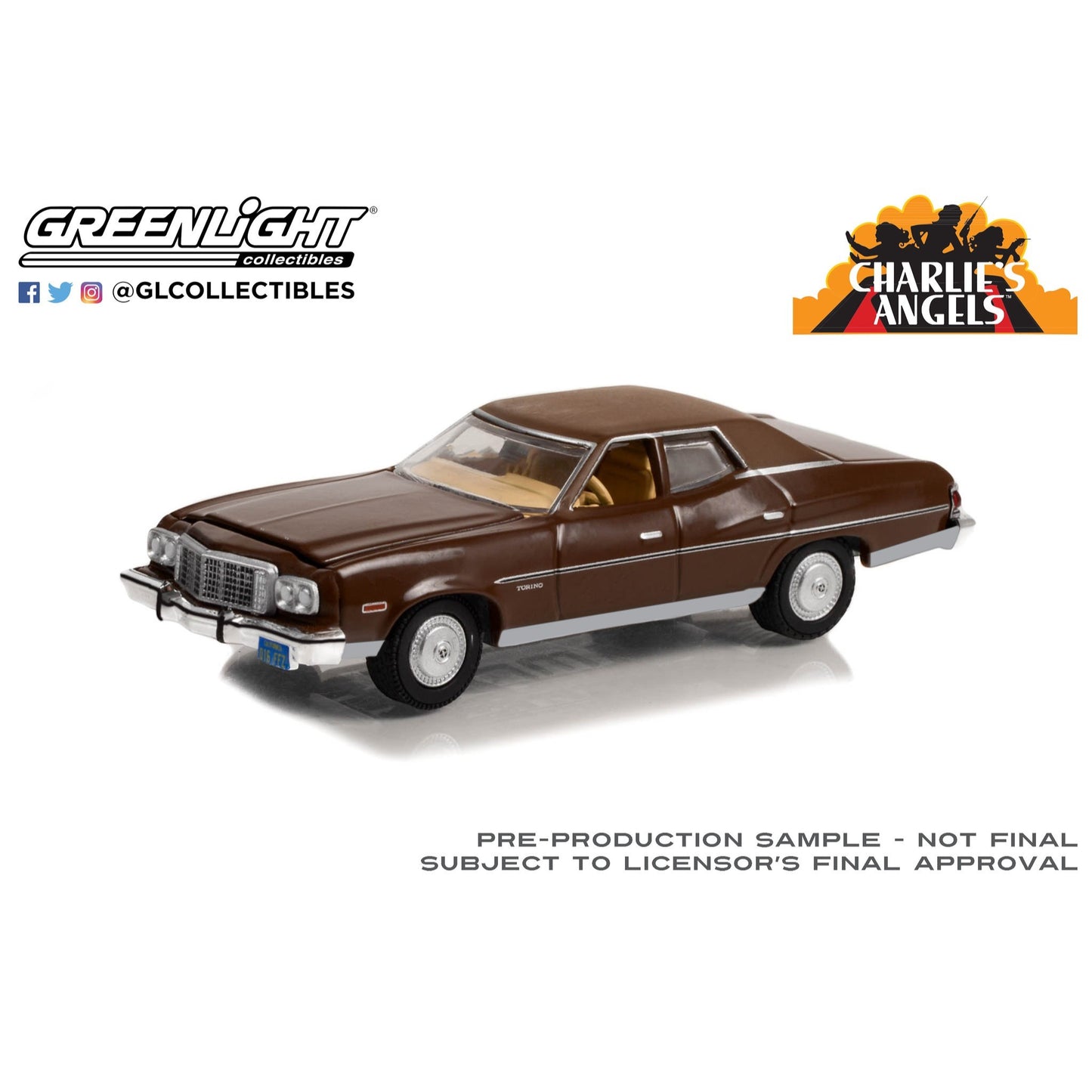 Greenlight - 1974 Ford Gran Torino Brougham - Charlie's Angels - 44970-A - Hollywood 37 - 1:64