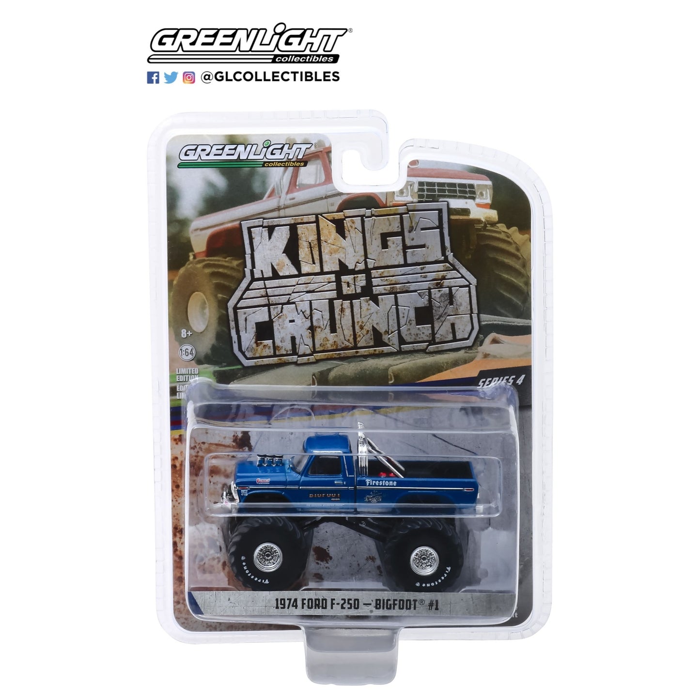 Greenlight - 1974 Ford F-250 Monster Truck Bigfoot #1 - Kings of Crunch - 49040-A