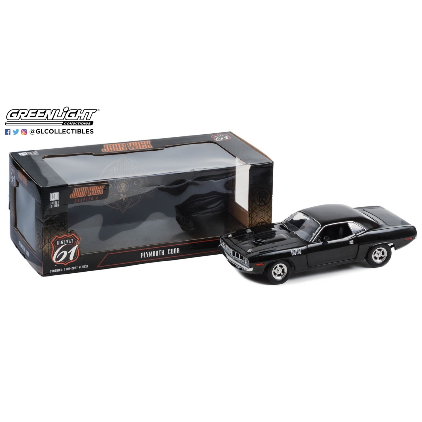 Highway 61 - Plymouth Cuda - John Wick Chapter 4 - HWY-18045 - 1:18