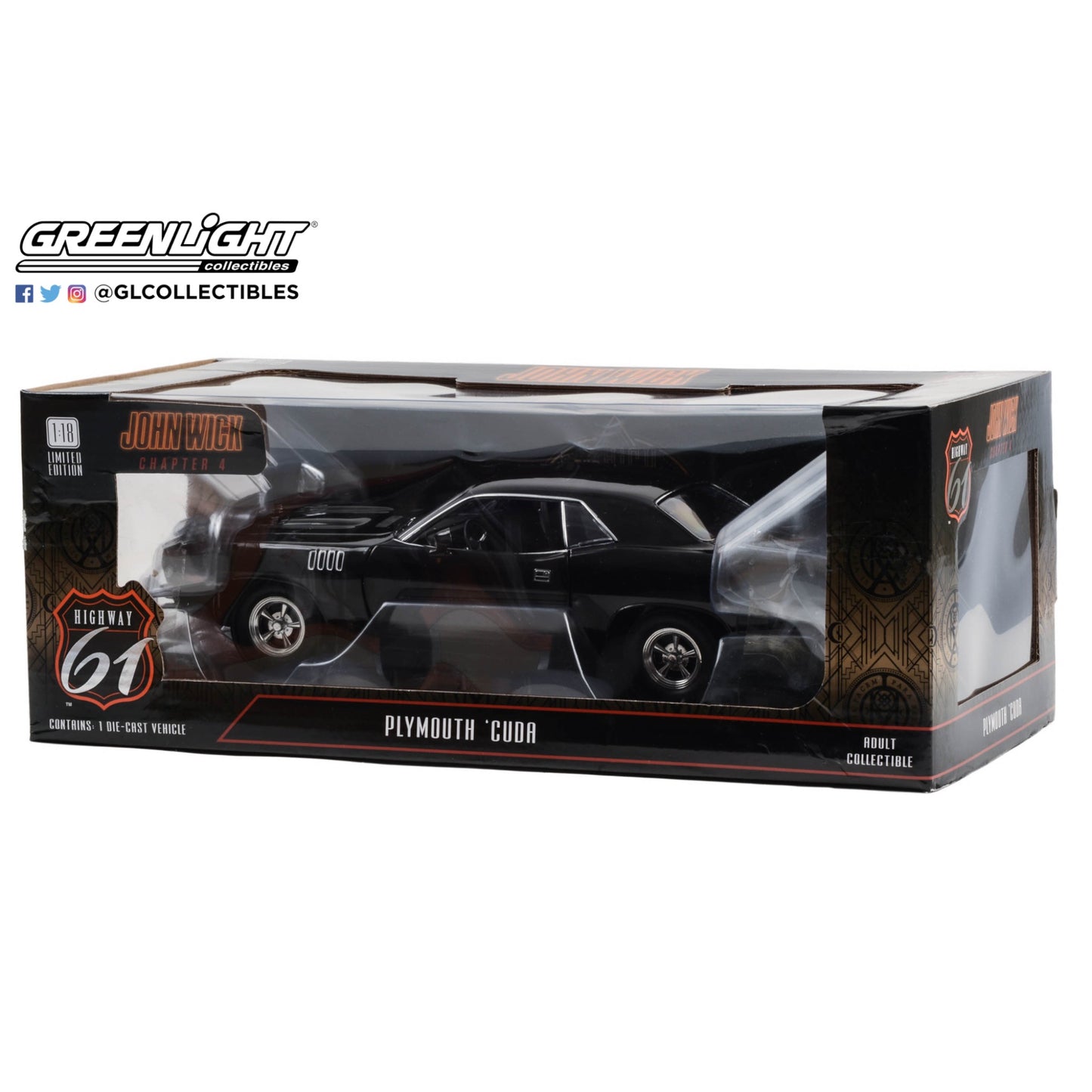 Highway 61 - Plymouth Cuda - John Wick Chapter 4 - HWY-18045 - 1:18