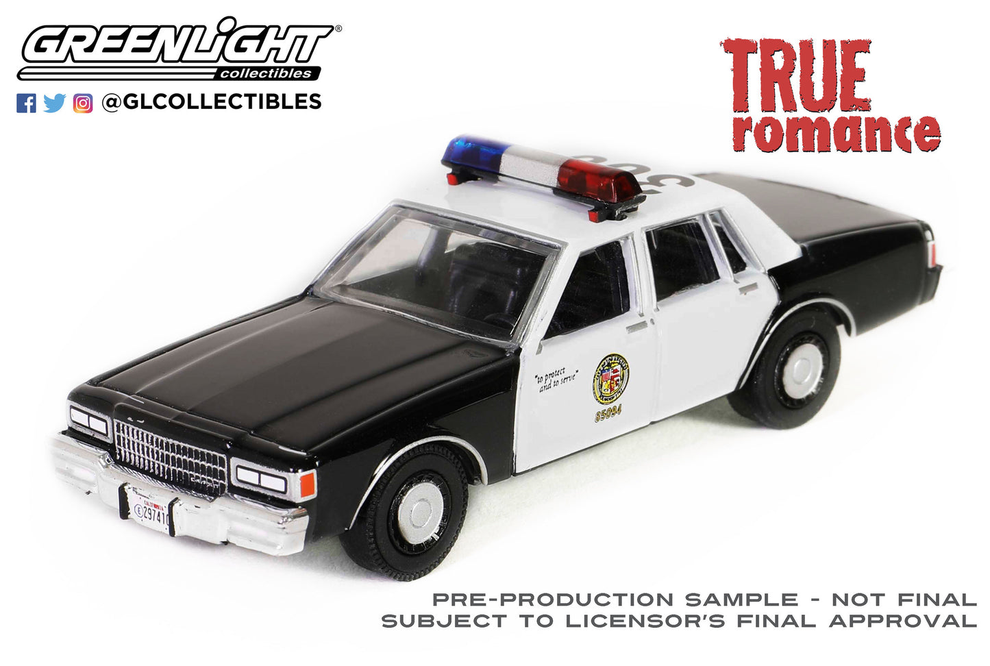 Greenlight - 1986 Chevrolet Caprice Los Angeles Police Department (LAPD) - True Romance - 62020-C - Hollywood 41 - 1:64