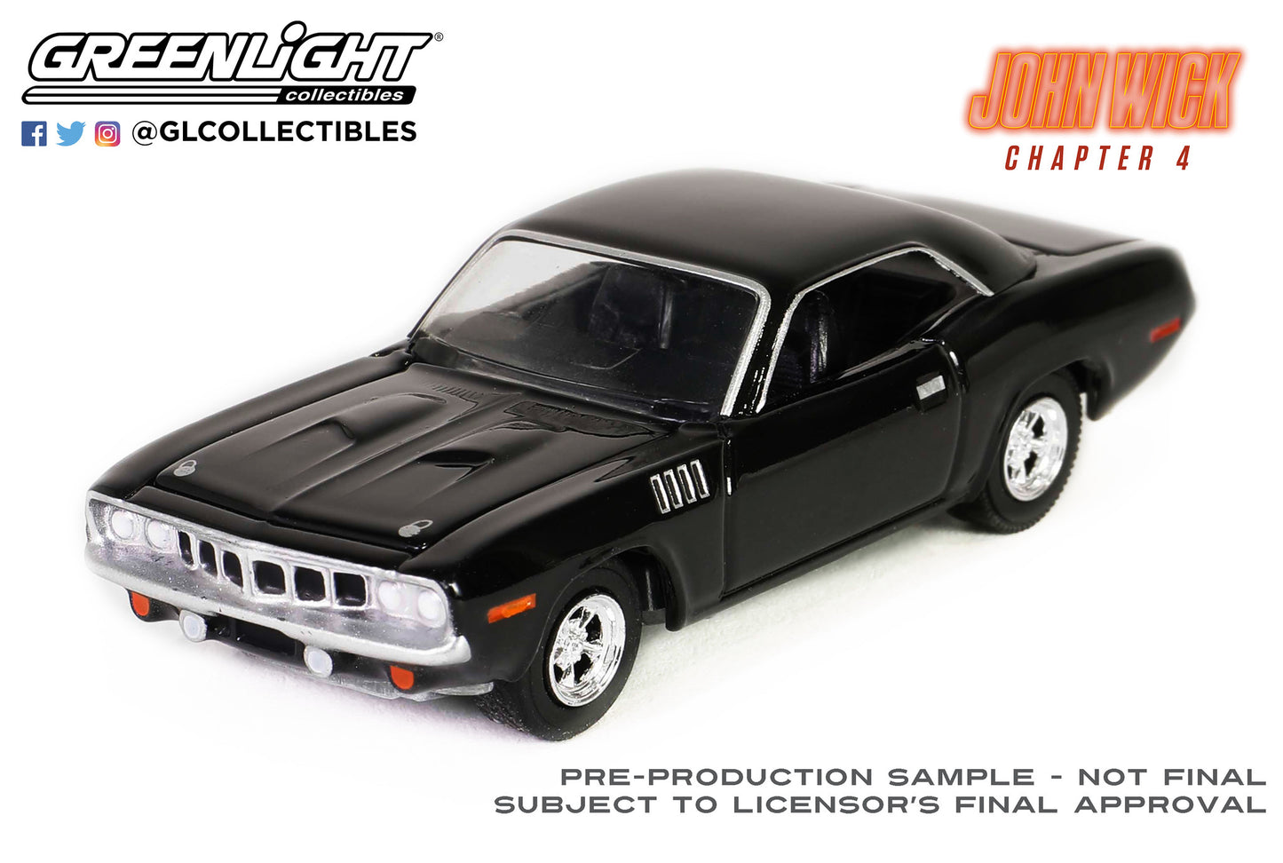 Greenlight - 1971 Plymouth Cuda - John Wick Chapter 4 (2023) - 62020-F - Hollywood 41 - 1:64