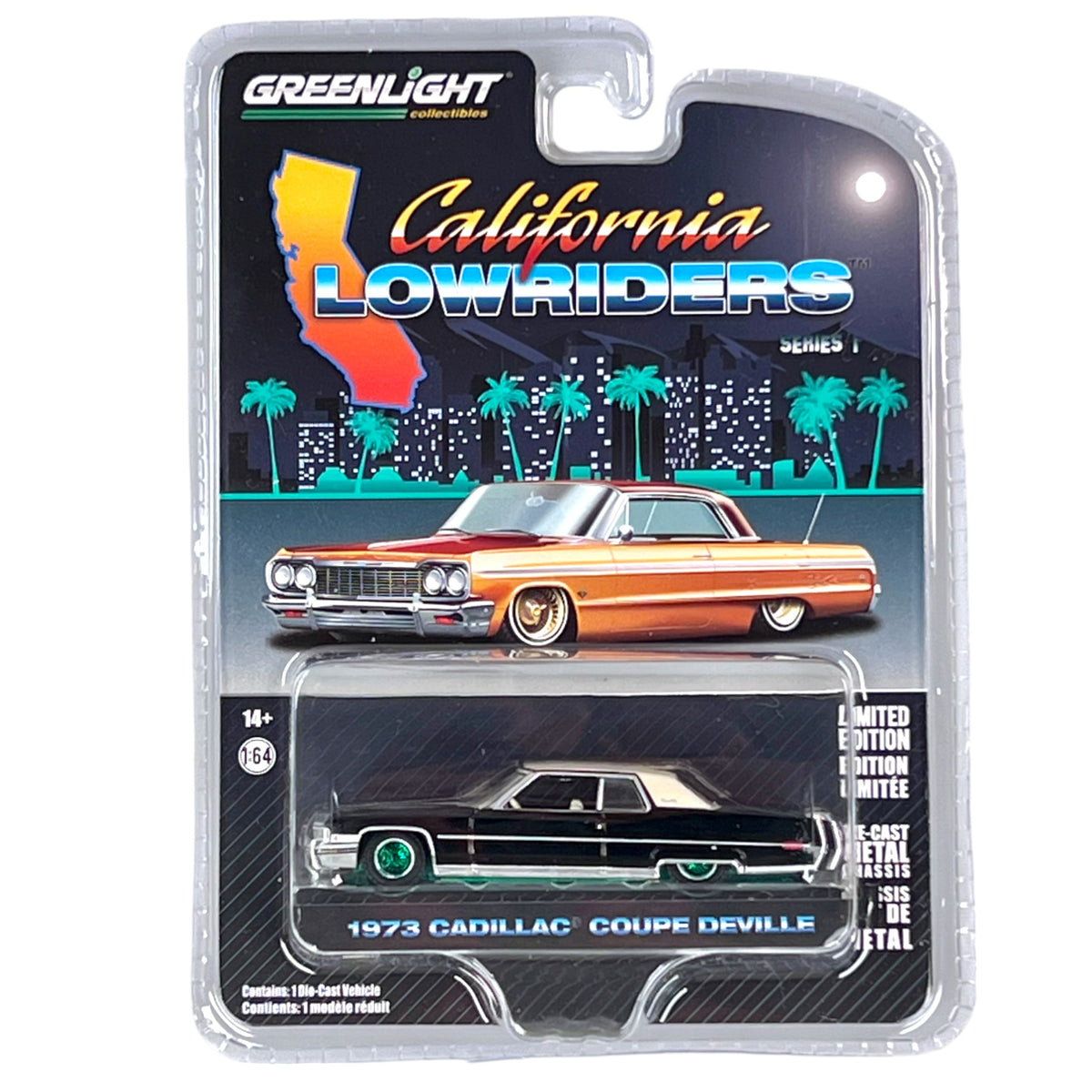 Greenlight - 1973 Cadillac Coupe Deville - California Lowriders 1 - 63010-E - Green Machine