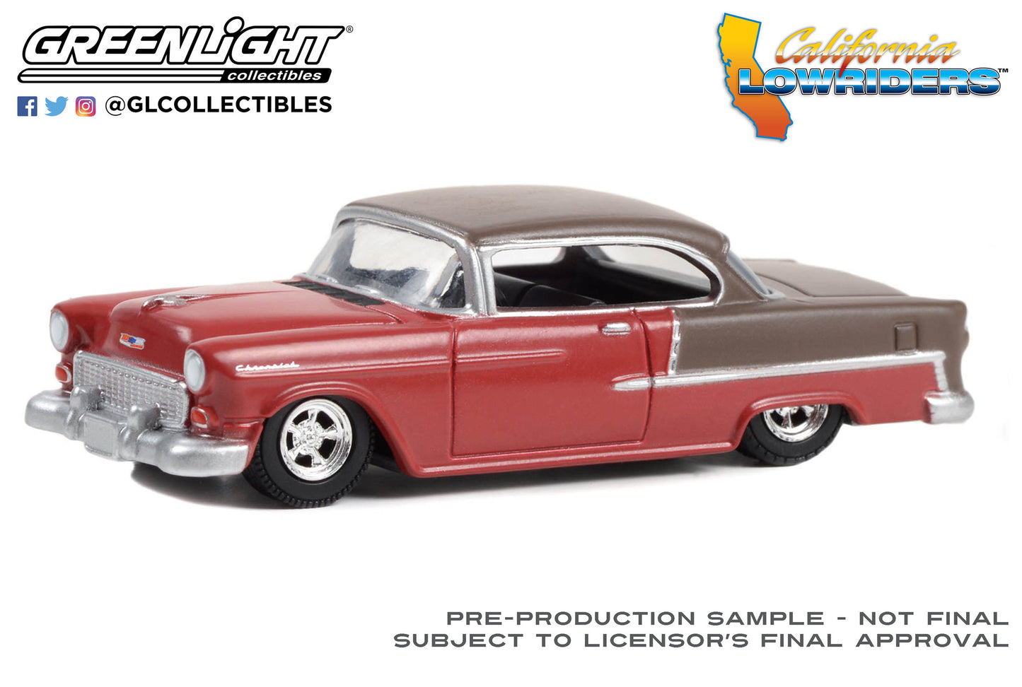 Greenlight - 1955 Chevrolet Bel Air, ruby red - California Lowriders 3 - 63040-A