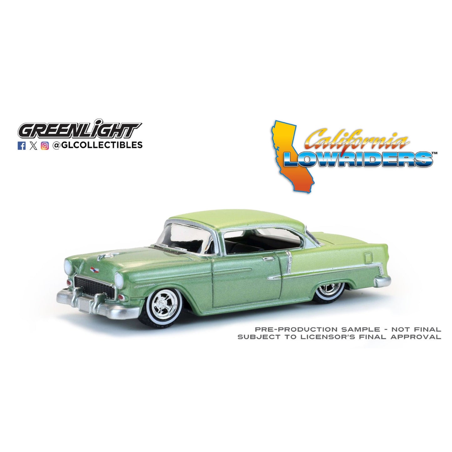 Greenlight - Pre-Order - 1956 Chevrolet Bel Air crocus yellow/laurel green two-tone - California Lowriders 7 - 63080-A