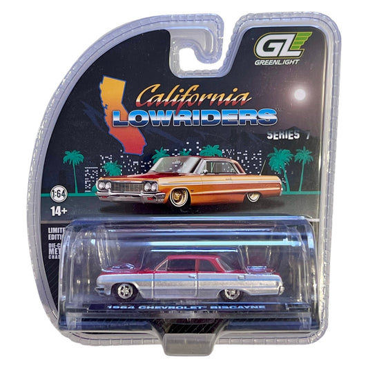 Greenlight - Pre-Order - 1964 Chevrolet Biscayne  silver metallic/red two-tone - California Lowriders 7 - 63080-B