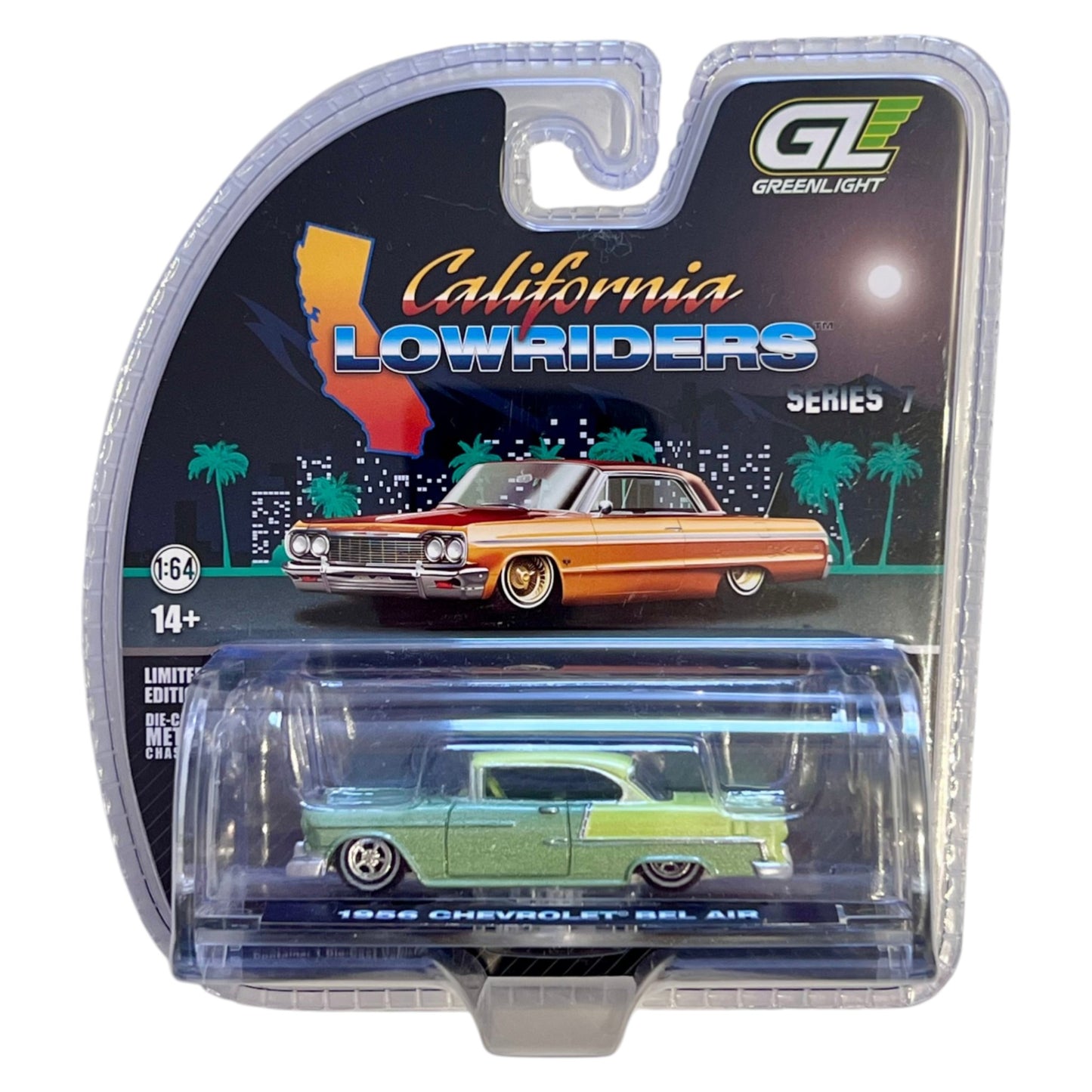 Greenlight - 1956 Chevrolet Bel Air crocus yellow/laurel green two-tone - California Lowriders 7 - 63080-A