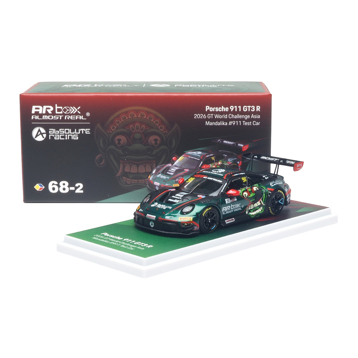 ARBOX Almost Real - Pre-Order - Porsche 911 GT3 R 2026 GT World Challenge Asia Mandalika #911 Test Car - 640006011