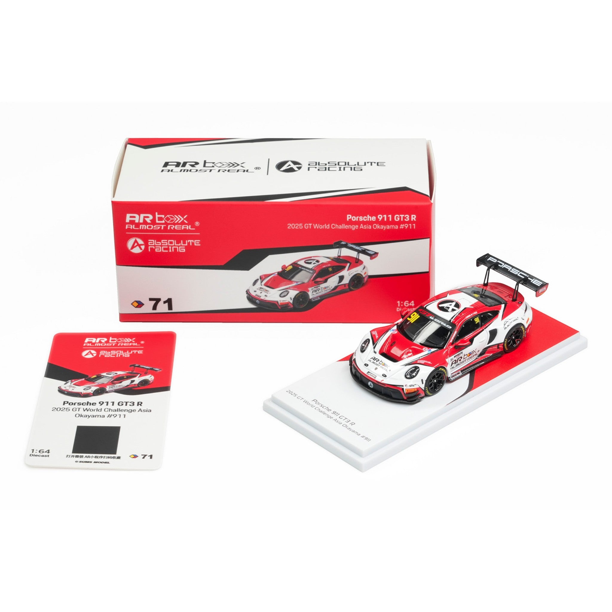 ARBox Almost Real - Pre-Order - Porsche 911 GT3 R 2025 GT World Challenge Asia Okayama #911 - 640009001