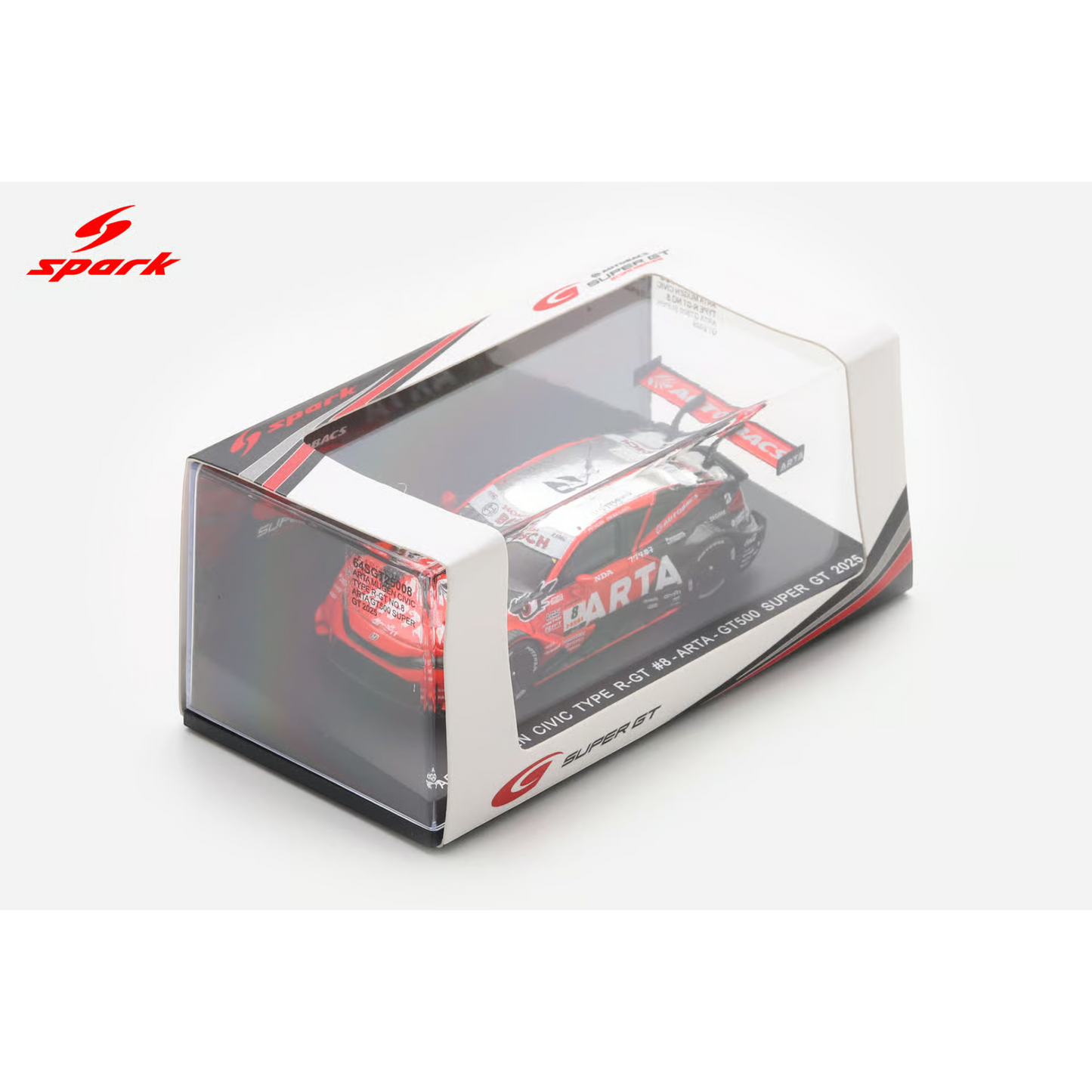 Spark 1:64 - Pre-Order - Honda Civic R-GT No.8 ARTA GT500 SUPER GT 2025 T. Nojiri - N. Matsushita - 64SGT25008