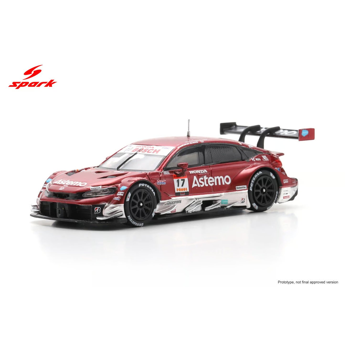 Spark 1:64 - Pre-Order - Astemo CIVIC TYPE R-GT Astemo REAL RACING No.17 GT500 SUPER GT 2025 K. Tsukakoshi - S. Koide - 64SGT25017