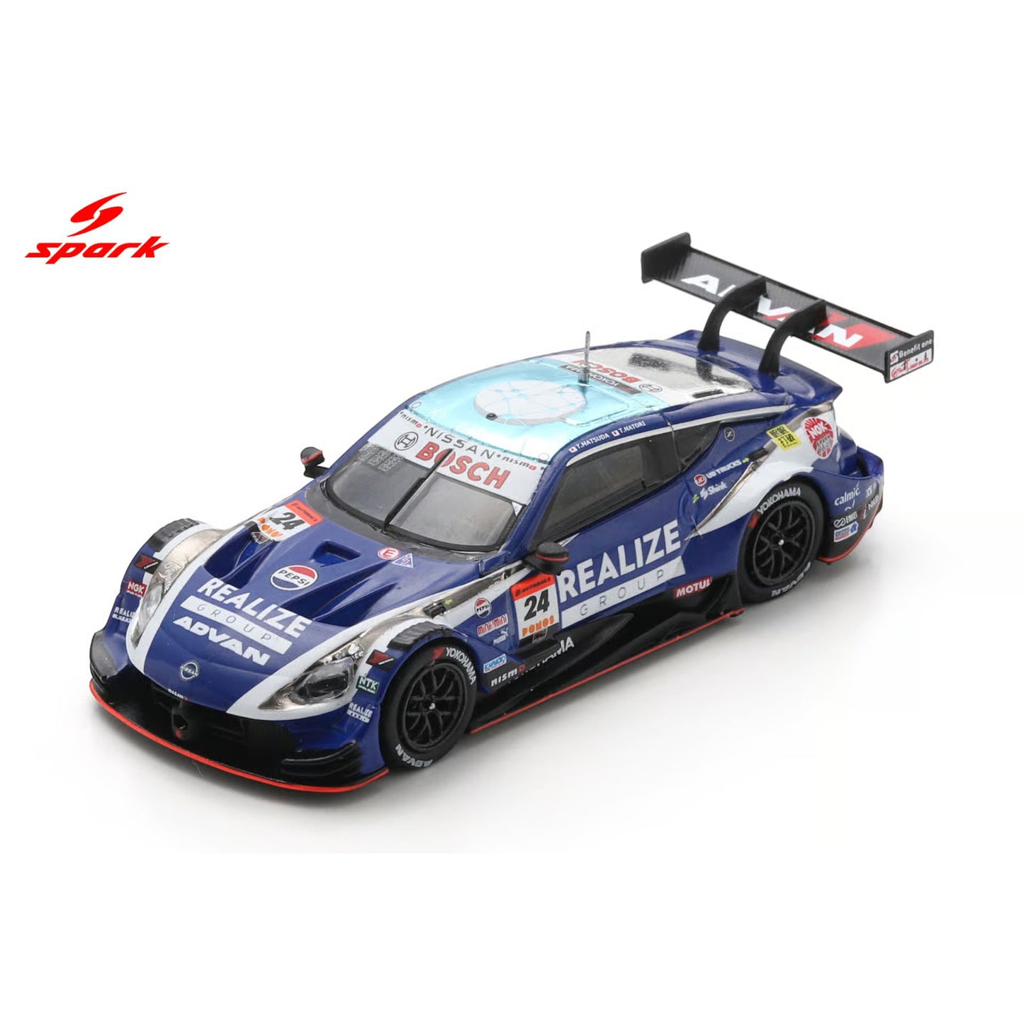 Spark 1:64 - Pre-Order - REALIZE CORPORATION ADVAN Z KONDO RACING No.24 GT500 SUPER GT 2025 T. Matsuda - T. Natori - 64SGT25024