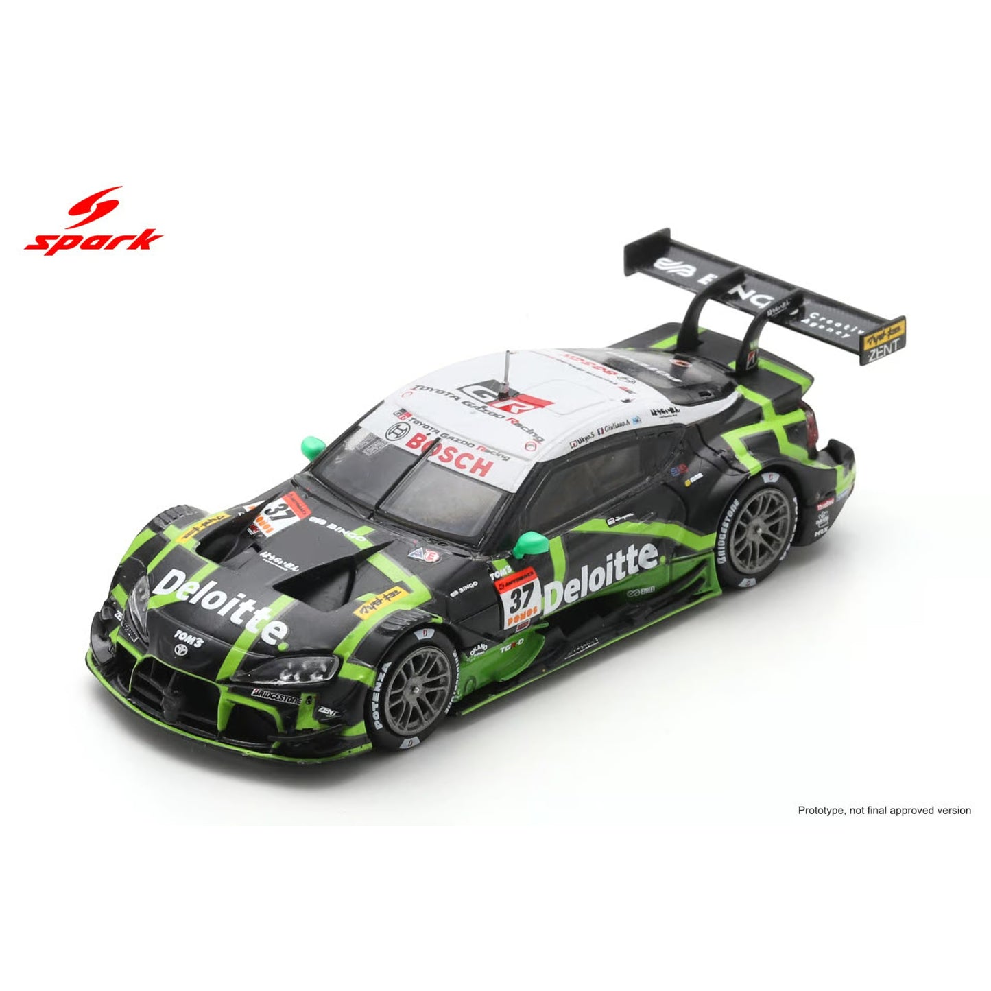 Spark 1:64 - Pre-Order - Deloitte TOM'S GR Supra TGR TEAM Deloitte TOM'S No.37 GT500 SUPER GT 2025 U. Sasahara - G. Alesi - 64SGT25037