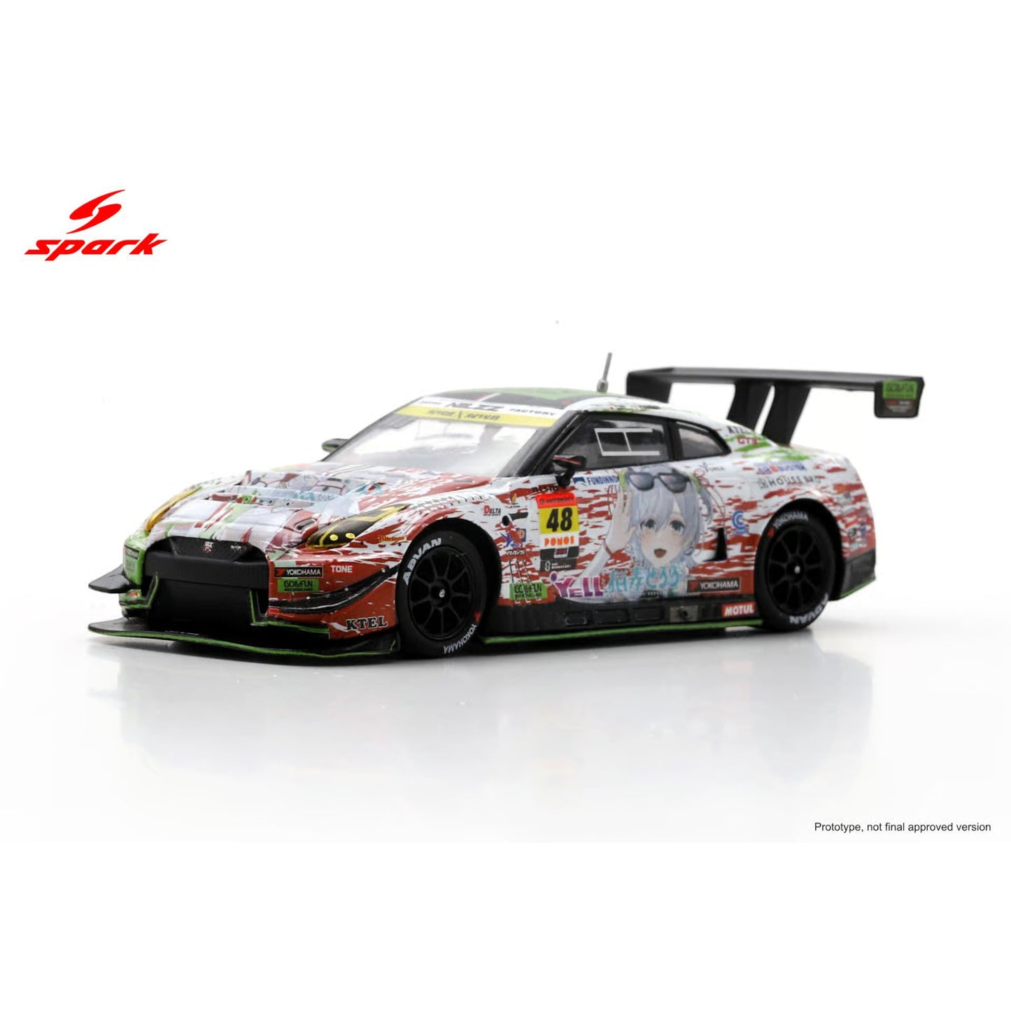 Spark 1:64 - Pre-Order - Datsumou K's Frontier GO & FUN NekoNeko GT-R NILZZ RACING No.48 GT300 SUPER GT 2025 T. Ida - Y. Shibata - 64SGT25048
