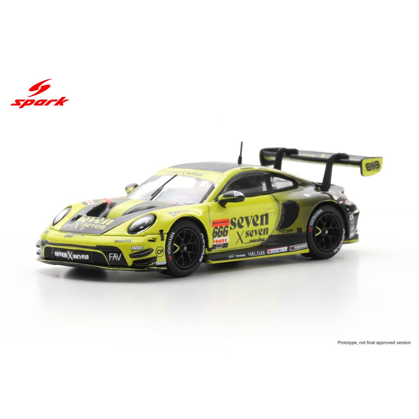 Spark 1:64 - Pre-Order - PORSCHE GT3 R seven x seven Racing No.666 GT300 SUPER GT 2025 K. Fujinami- T. Kondo - H. King - 64SGT25666