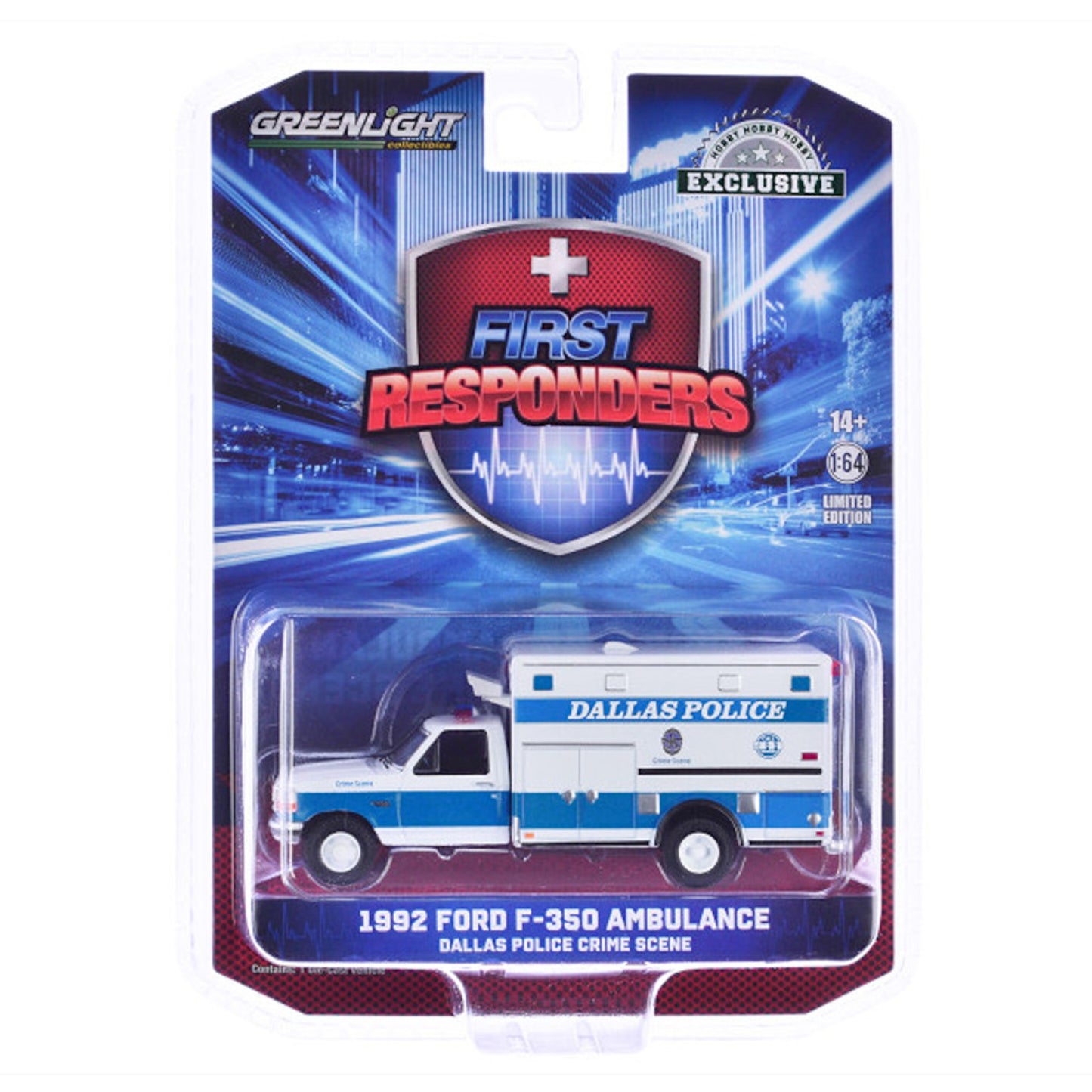 Greenlight - Greenlight - 1992 Ford F-350 Ambulance Dallas Police Crime  - 67065 - Hobby Exclusive