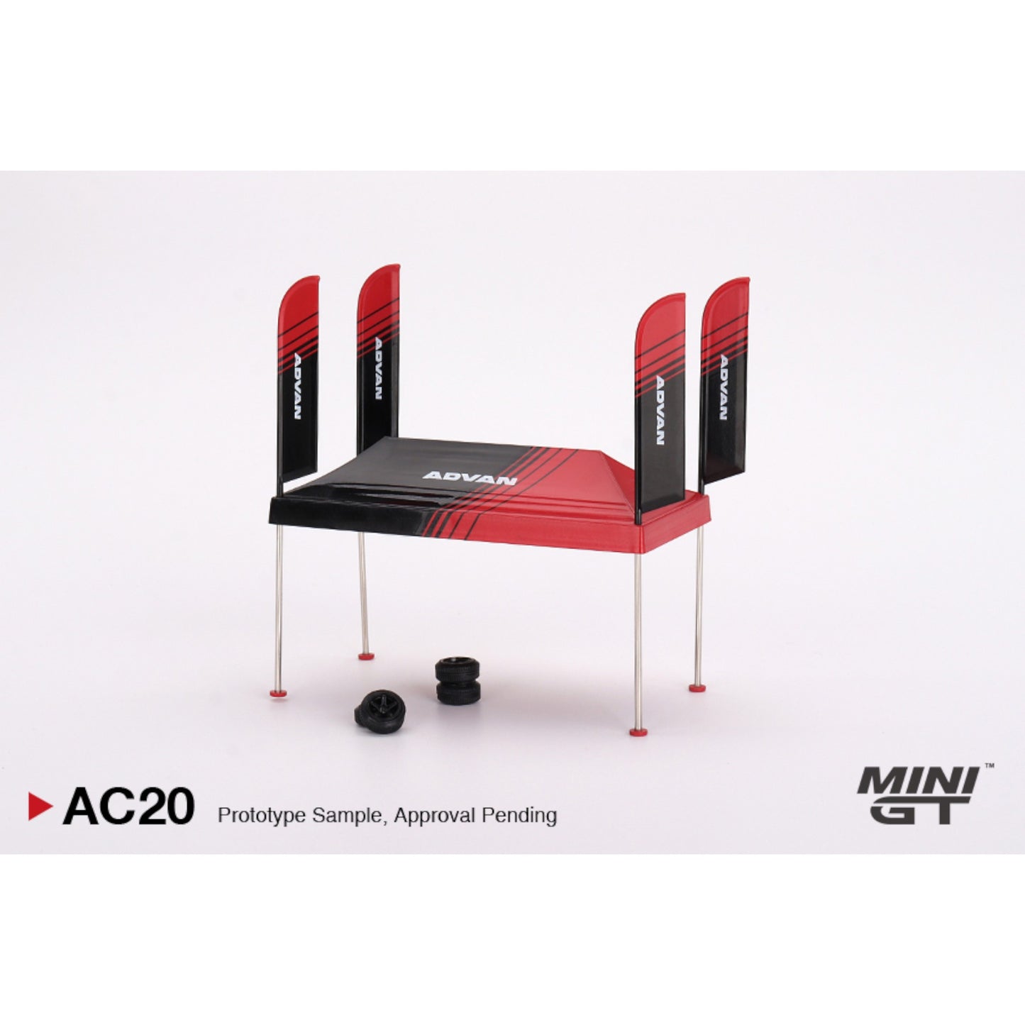Mini GT - Paddock Service Tent Set 2023, black/red - Advan - AC20 - 1:64