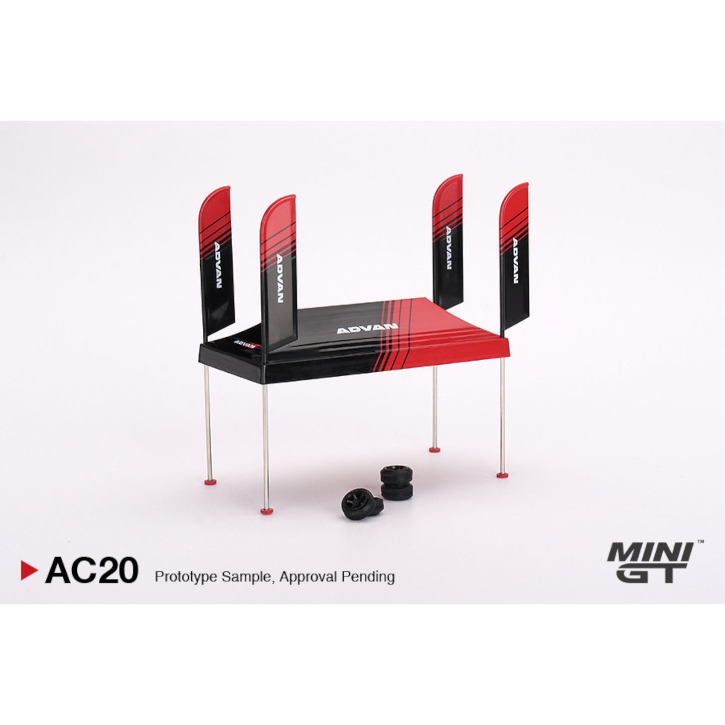 Mini GT - Paddock Service Tent Set 2023, black/red - Advan - AC20 - 1:64