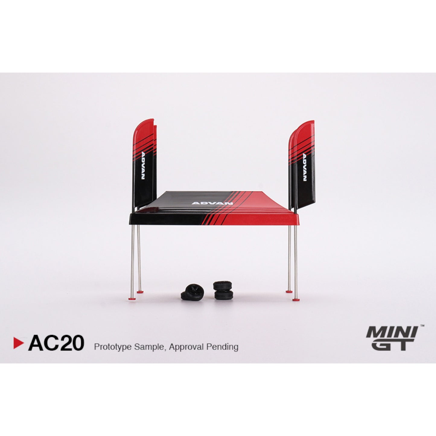 Mini GT - Paddock Service Tent Set 2023, black/red - Advan - AC20 - 1:64