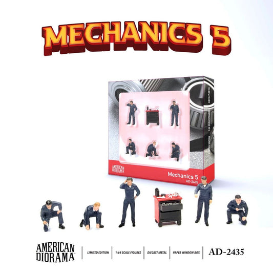 American Diorama  - Pre-Order - Mechanics 5, Figuren Set - AD-2435