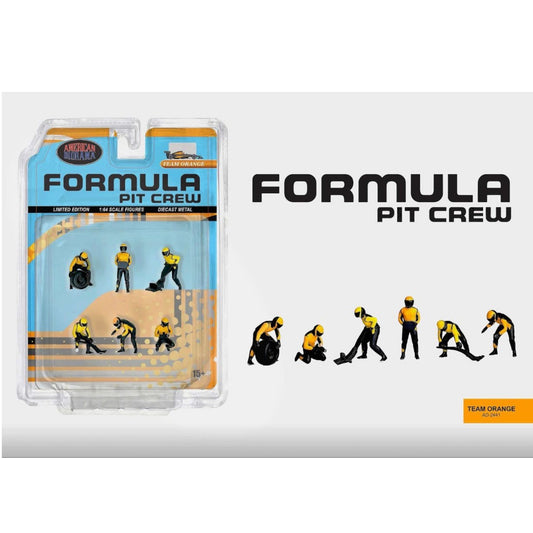American Diorama  - Pre-Order - Formula Pit Crew Figures – Team Orange - AD-2441