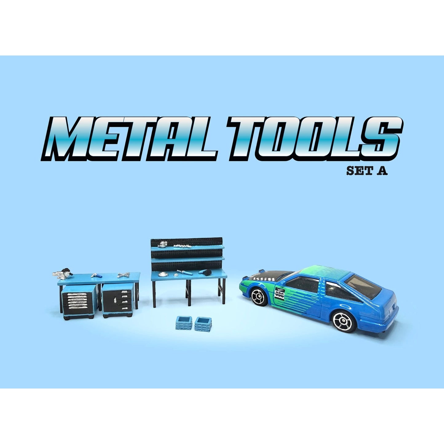 American Diorama - Pre-Order - Metal Tools (Blue) - AD-2449