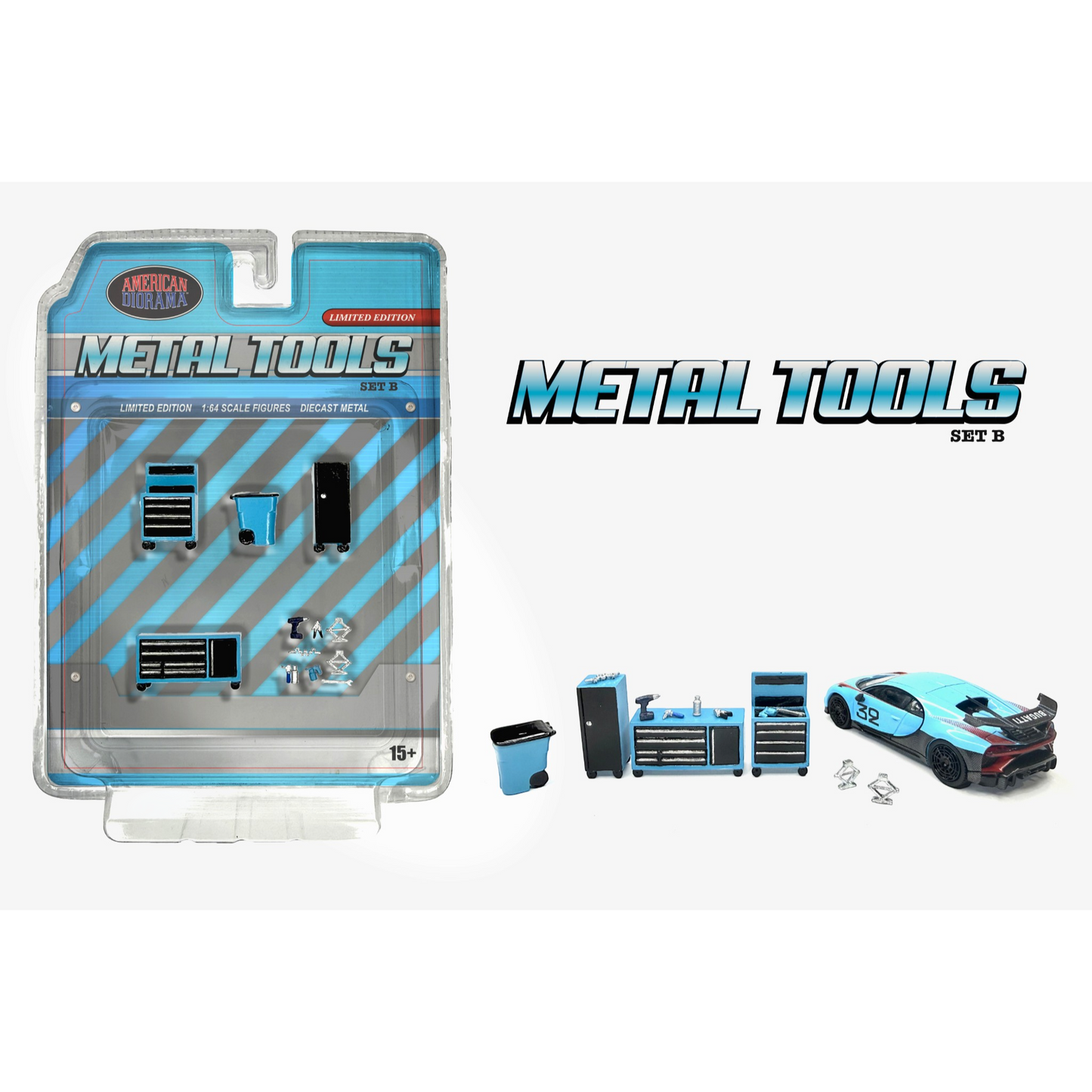 American Diorama - Pre-Order - Metal Tools (Blue) Set B - AD-2450