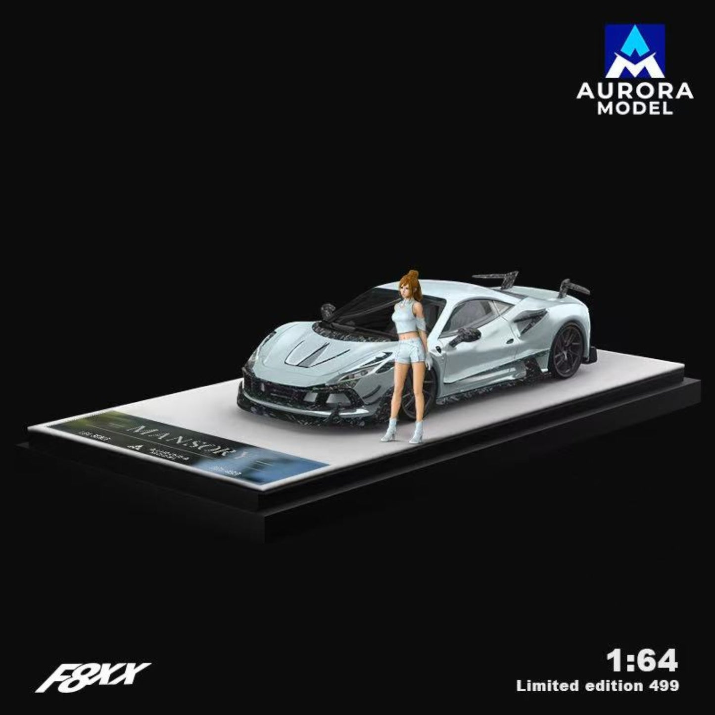 Aurora Models - Pre-Order - Ferrari F8xx Mansory, cement gray mit Figur - AM646513-1