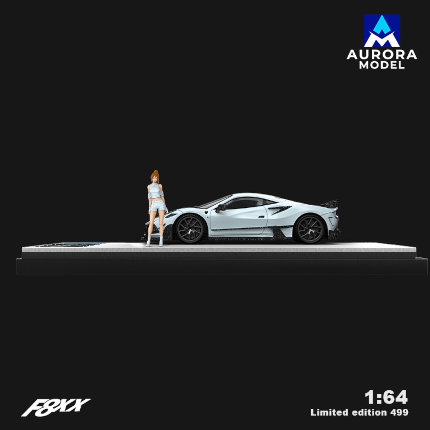 Aurora Models - Pre-Order - Ferrari F8xx Mansory, cement gray mit Figur - AM646513-1