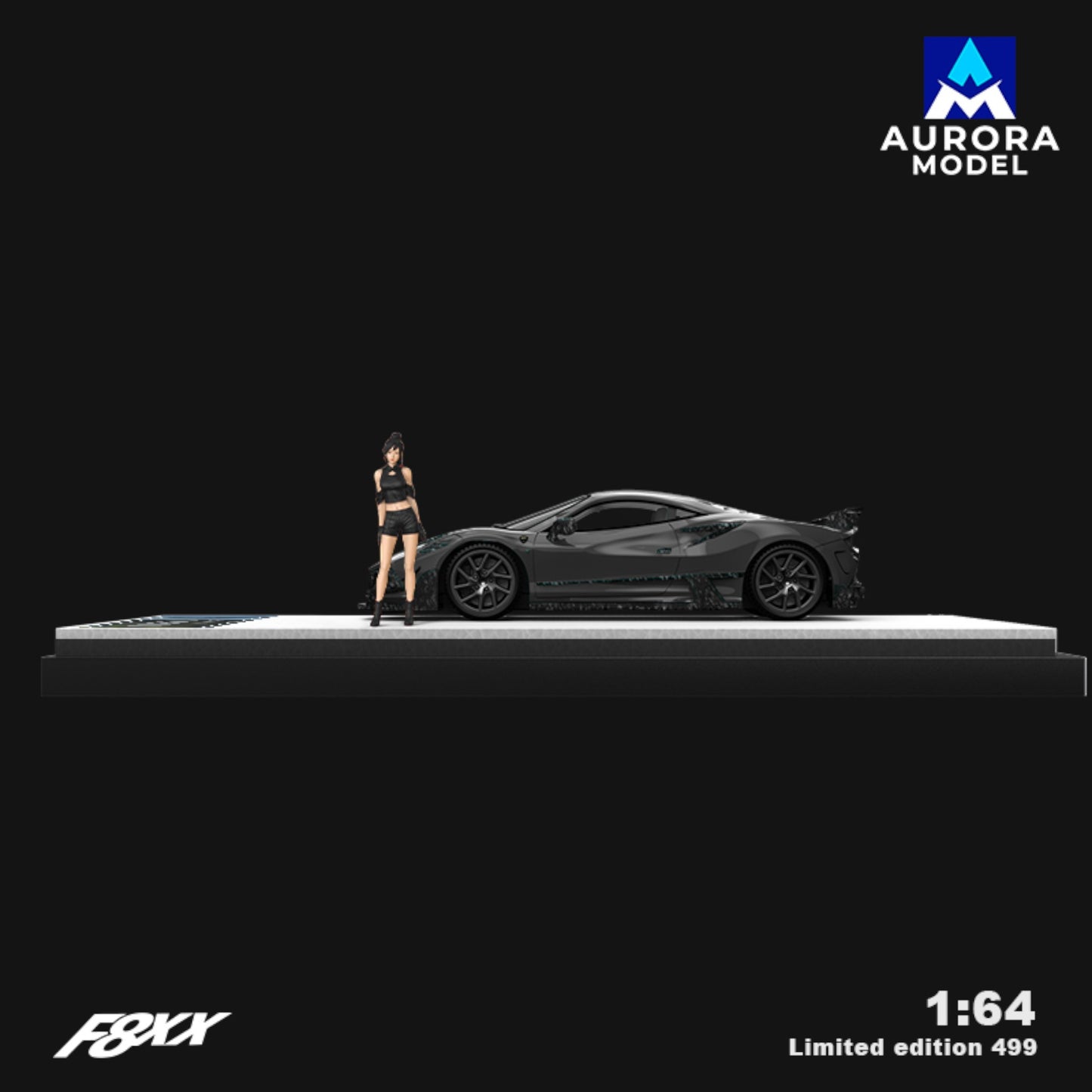 Aurora Models - Pre-Order - Ferrari F8xx Mansory, black mit Figur - AM646514-1
