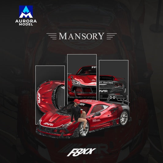 Aurora Models - Pre-Order - F8 Tributo, Mansory modified F8XX, red mit Figur - AM646517-1