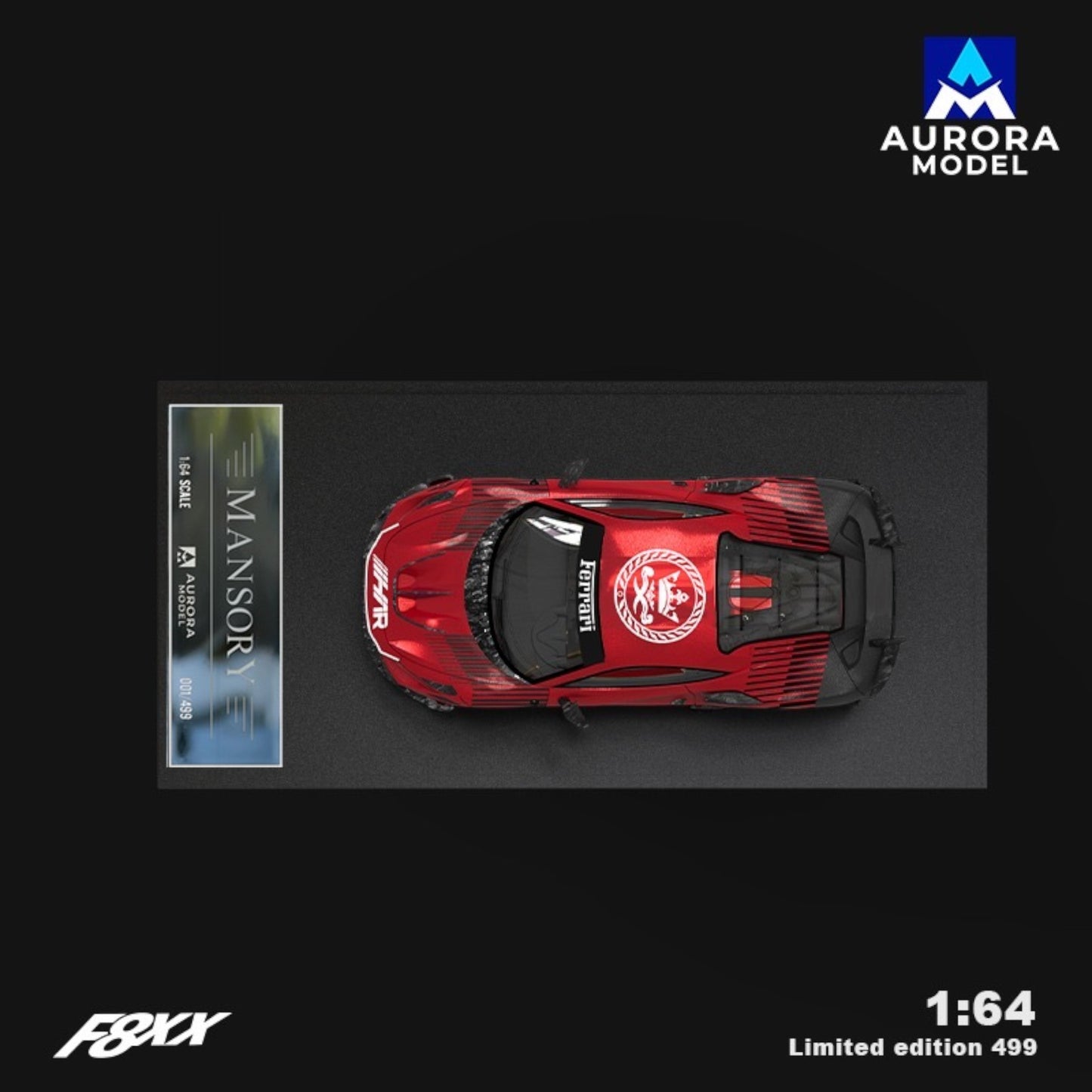 Aurora Models - Pre-Order - F8 Tributo, Mansory modified F8XX, red mit Figur - AM646517-1