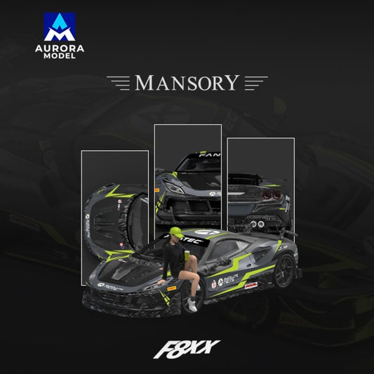Aurora Models - Pre-Order - F8 Tributo, Mansory modified F8XX, black mit Figur - AM646518-1