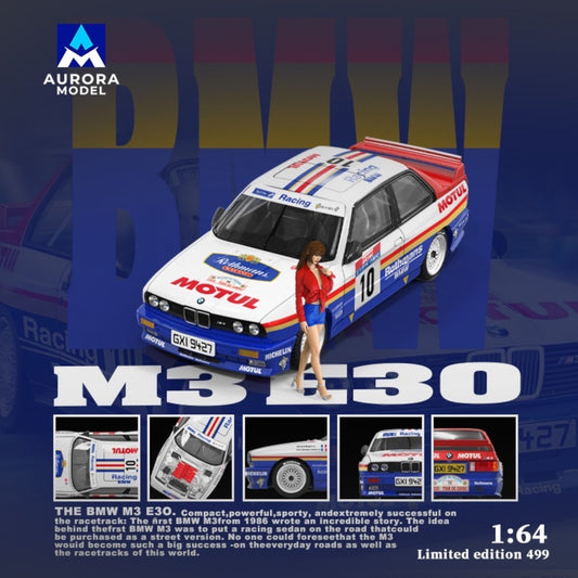 Aurora Models - Pre-Order - BMW M3 E30 - Motul, mit Figur - AM647803-1