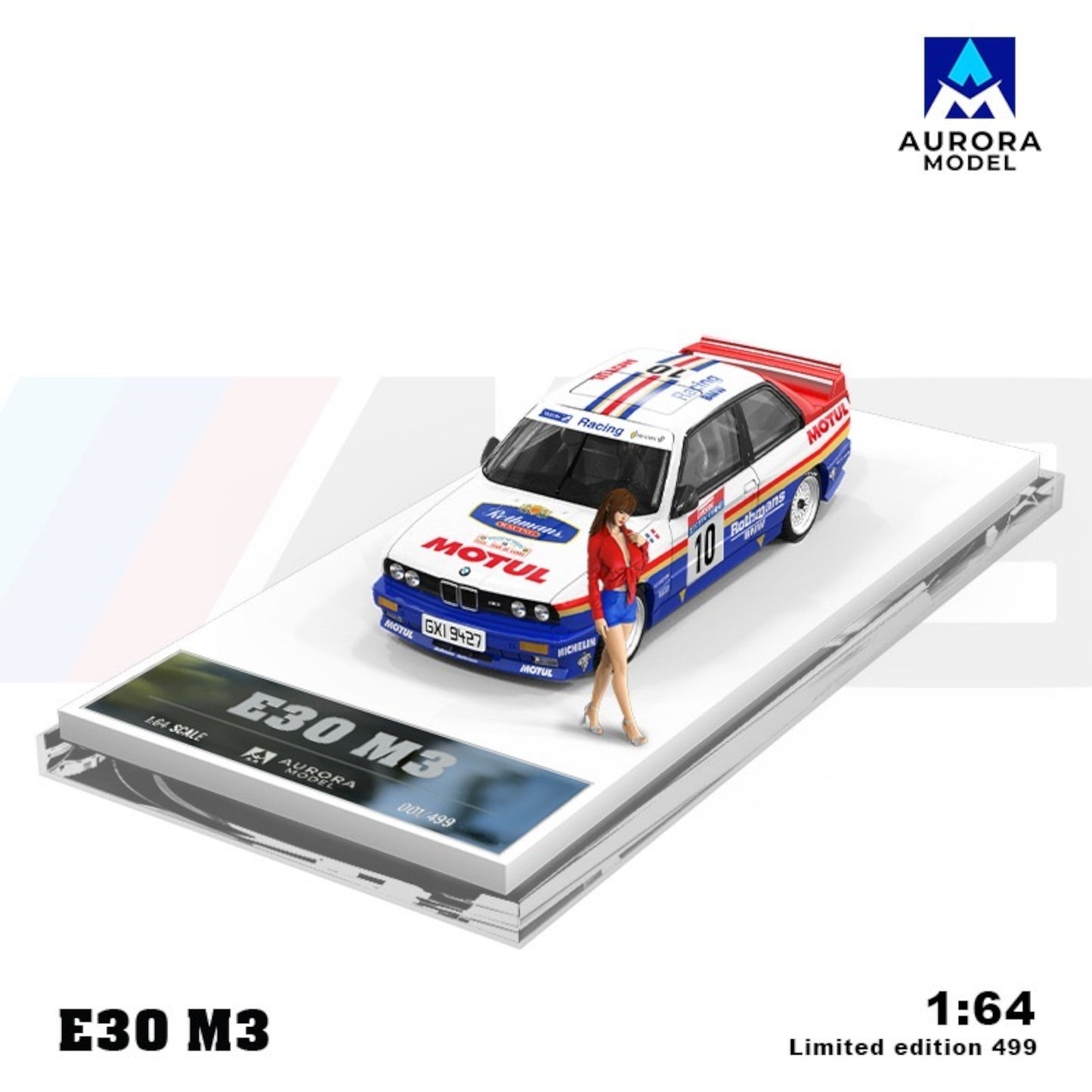 Aurora Models - Pre-Order - BMW M3 E30 - Motul, mit Figur - AM647803-1