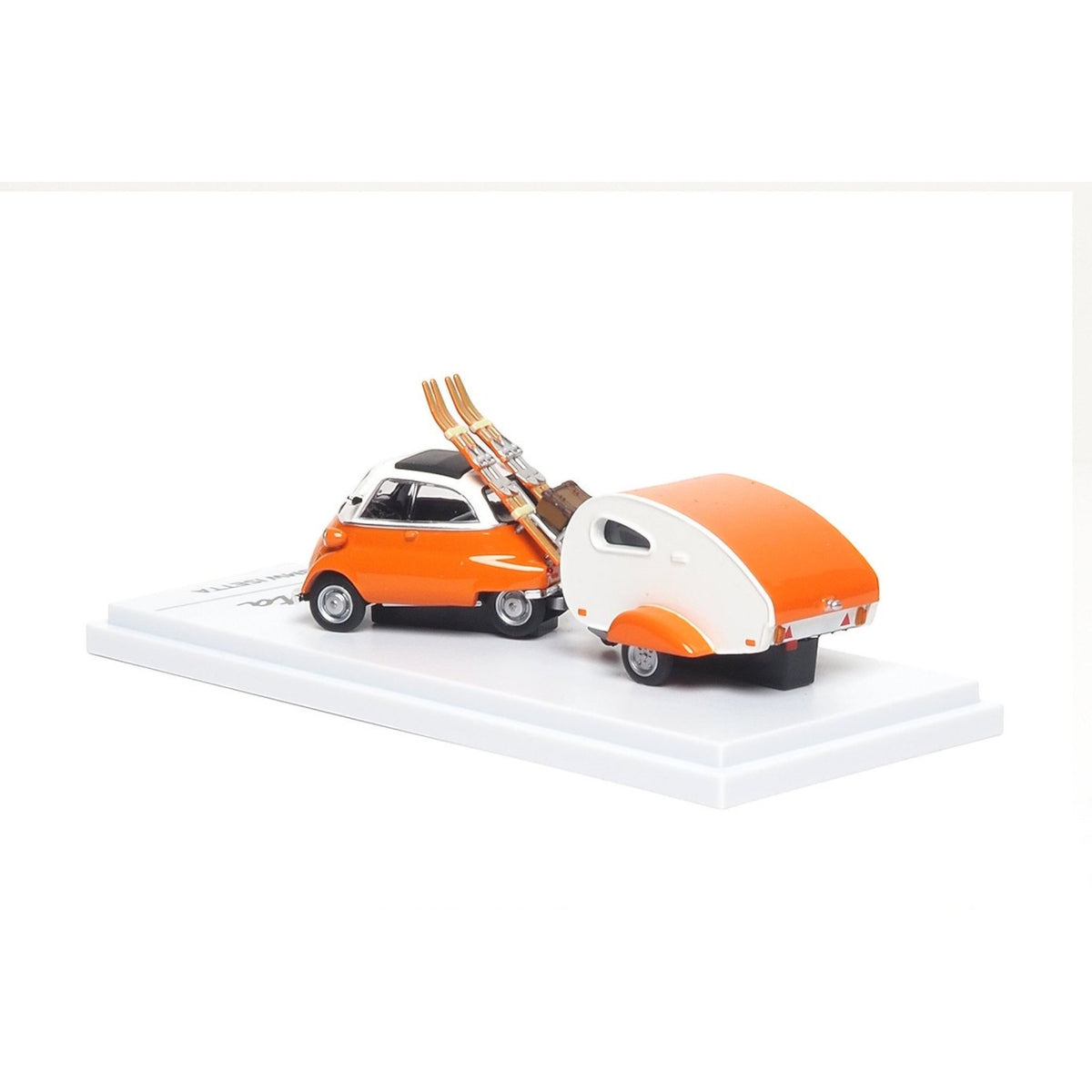 ARBOX Almost Real - Pre-Order - BMW Isetta with Ski and Trailer Set Orange - AR630301001