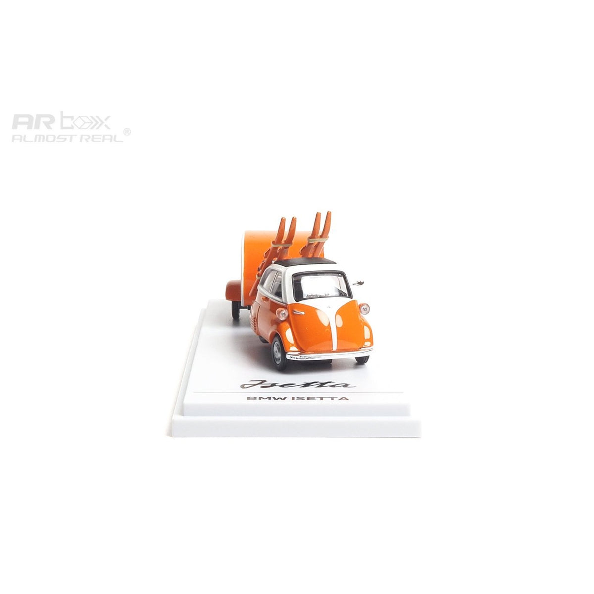 ARBOX Almost Real - Pre-Order - BMW Isetta with Ski and Trailer Set Orange - AR630301001