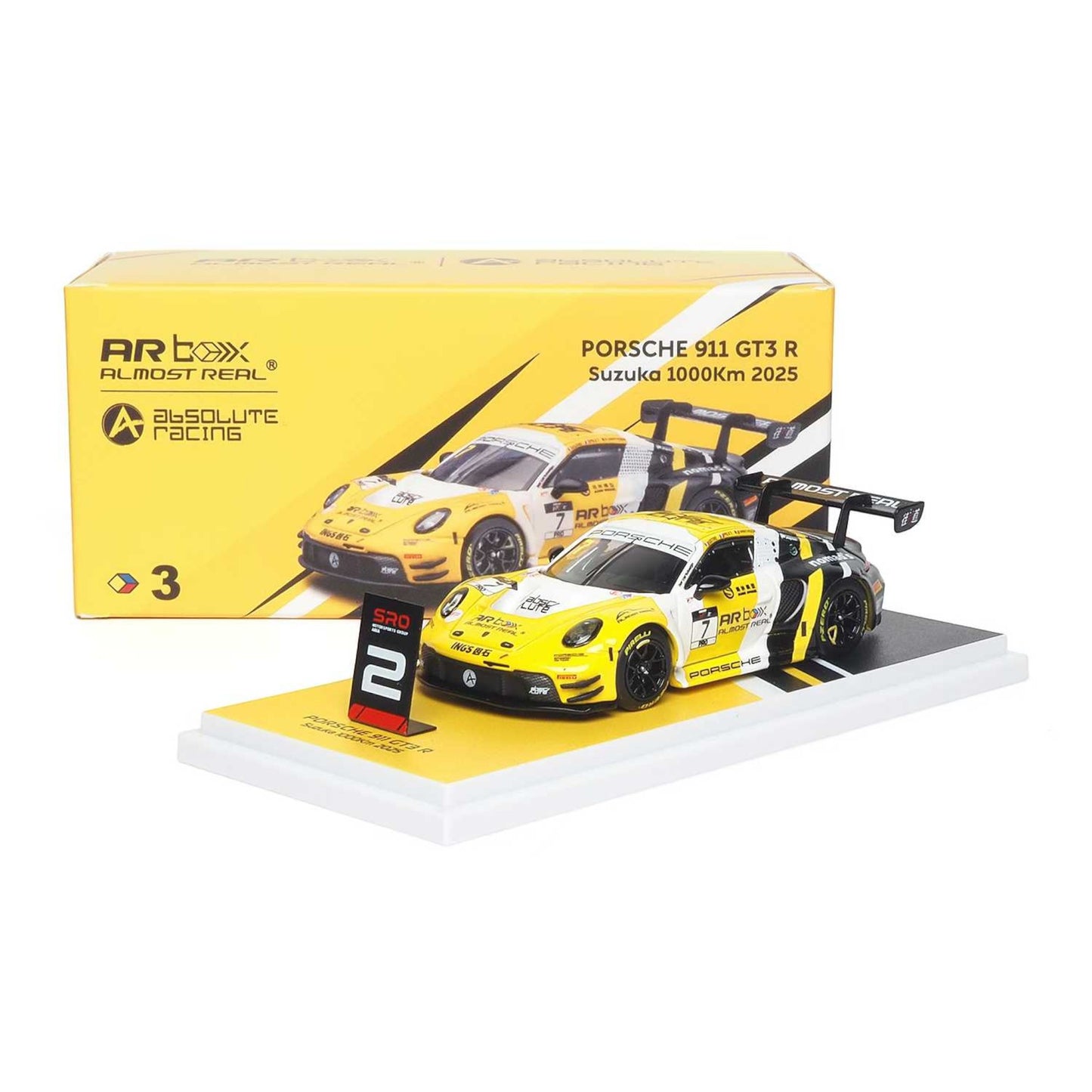 ARBox Almost Real - Pre-Order - Porsche 911 992 GT3 R #7 Absolute Racing Suzuka 1000 Km 2025"  ARB64-640001001