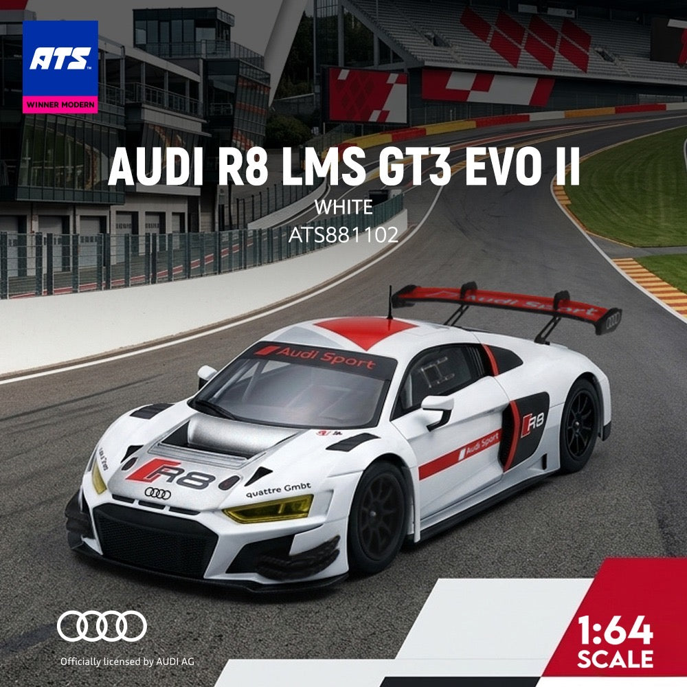 ATS Model - Pre-Order - AUDI R8 LMS GT3 EVO II Racing Team Tribute - White - ATS881102