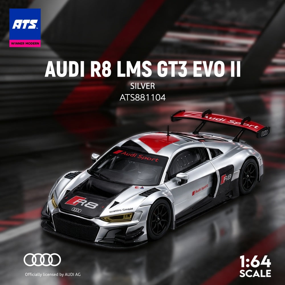 ATS Model - Pre-Order - AUDI R8 LMS GT3 EVO II Racing Team Tribute - Silver - ATS881104