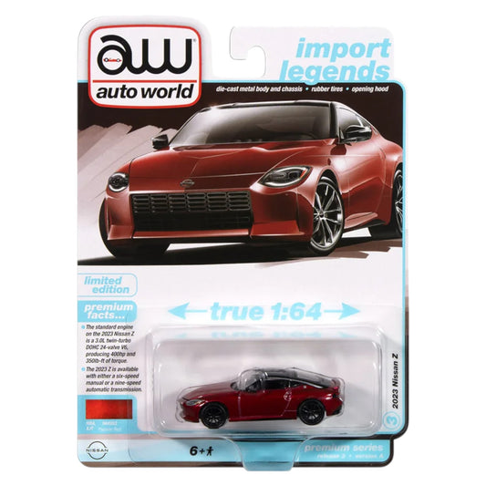 Autoworld - 2023 Nissan Z, Passion Red Tri-Coat with Black Roof - 1:64 - AWSP168A