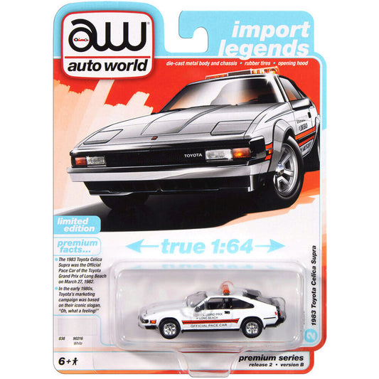 Autoworld - 1983 Toyota Celica Supra, white Long Beach Official Pace Car - 1:64 - AWSP166B