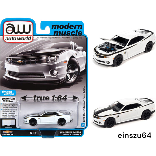 AUTO WORLD - 2010 HURST CHEVROLET CAMARO - WHITE - 1:64 - AWSP115A