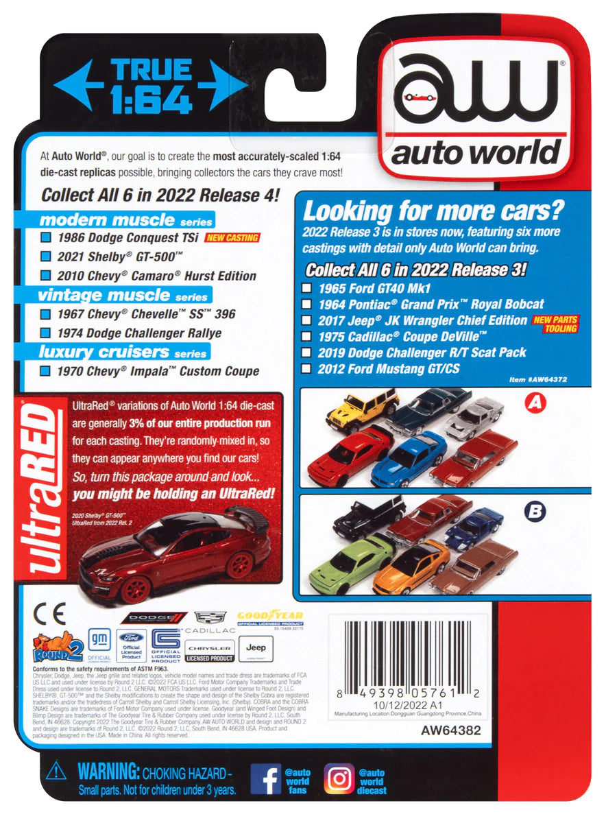 AUTO WORLD - 2010 HURST CHEVROLET CAMARO - BLACK - 1:64 - AWSP115B
